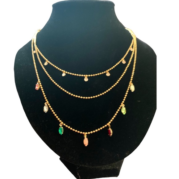 STELLA & RUBY “Twinkle Toes” Layered Multi Colored Necklace - Picture 1 of 7